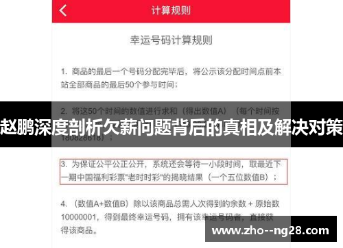 赵鹏深度剖析欠薪问题背后的真相及解决对策 赵鹏深度剖析欠薪问题背后的真相及解决对策